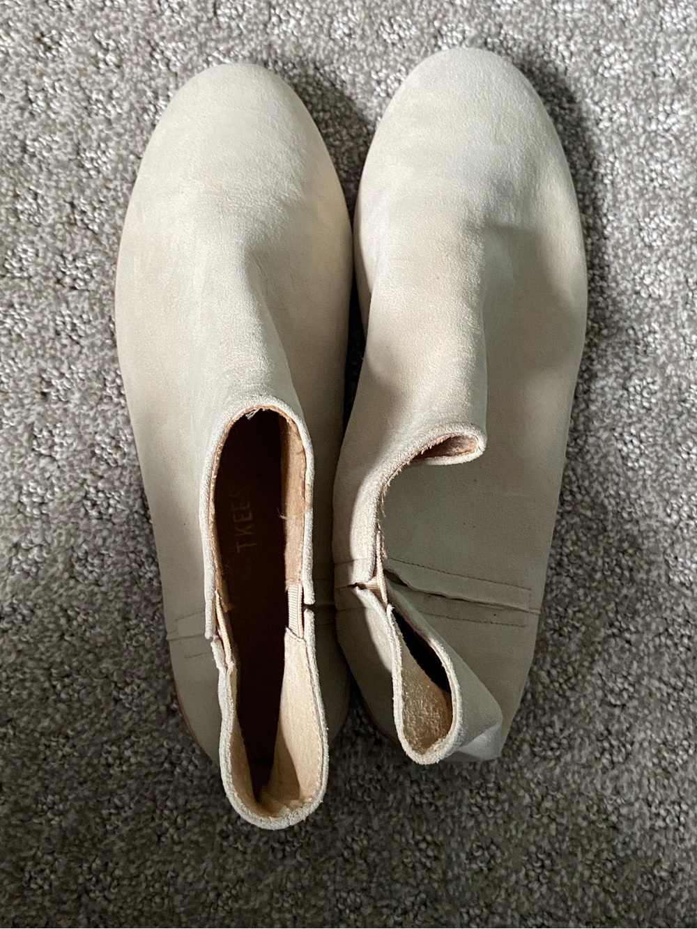 TKEES Light Beige Suede Ankle Booties